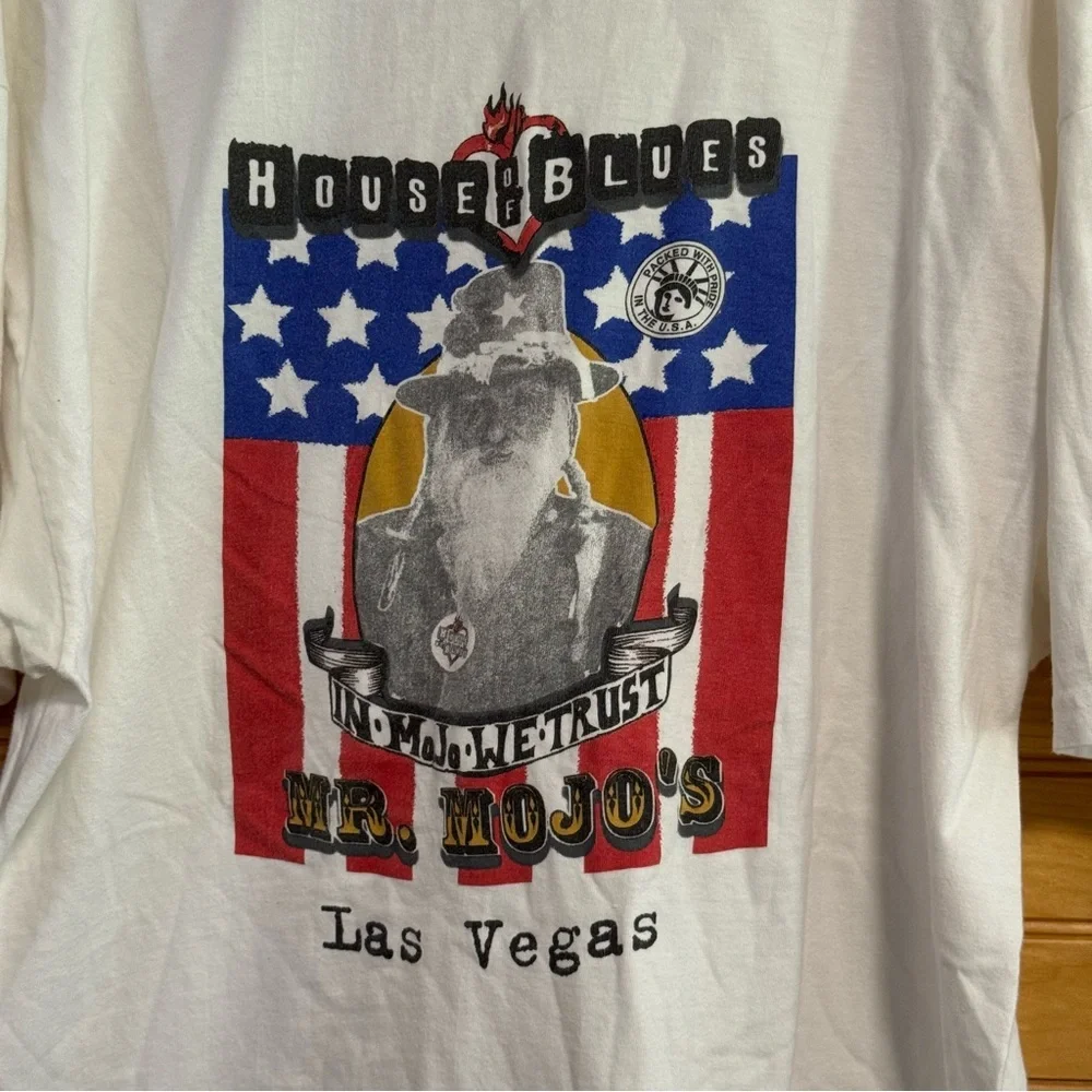 House of Blues Mr. Mojo’s Las Vegas White T-Shirt Hanes XL
